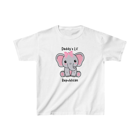 Daddy's Lil Republican Girls Tshirt (Pink and Gray Logo)