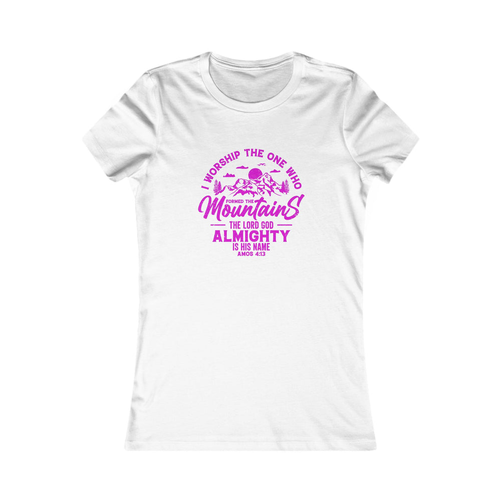 Mountains Women's Fitted Tshirt (Hot Pink Logo)