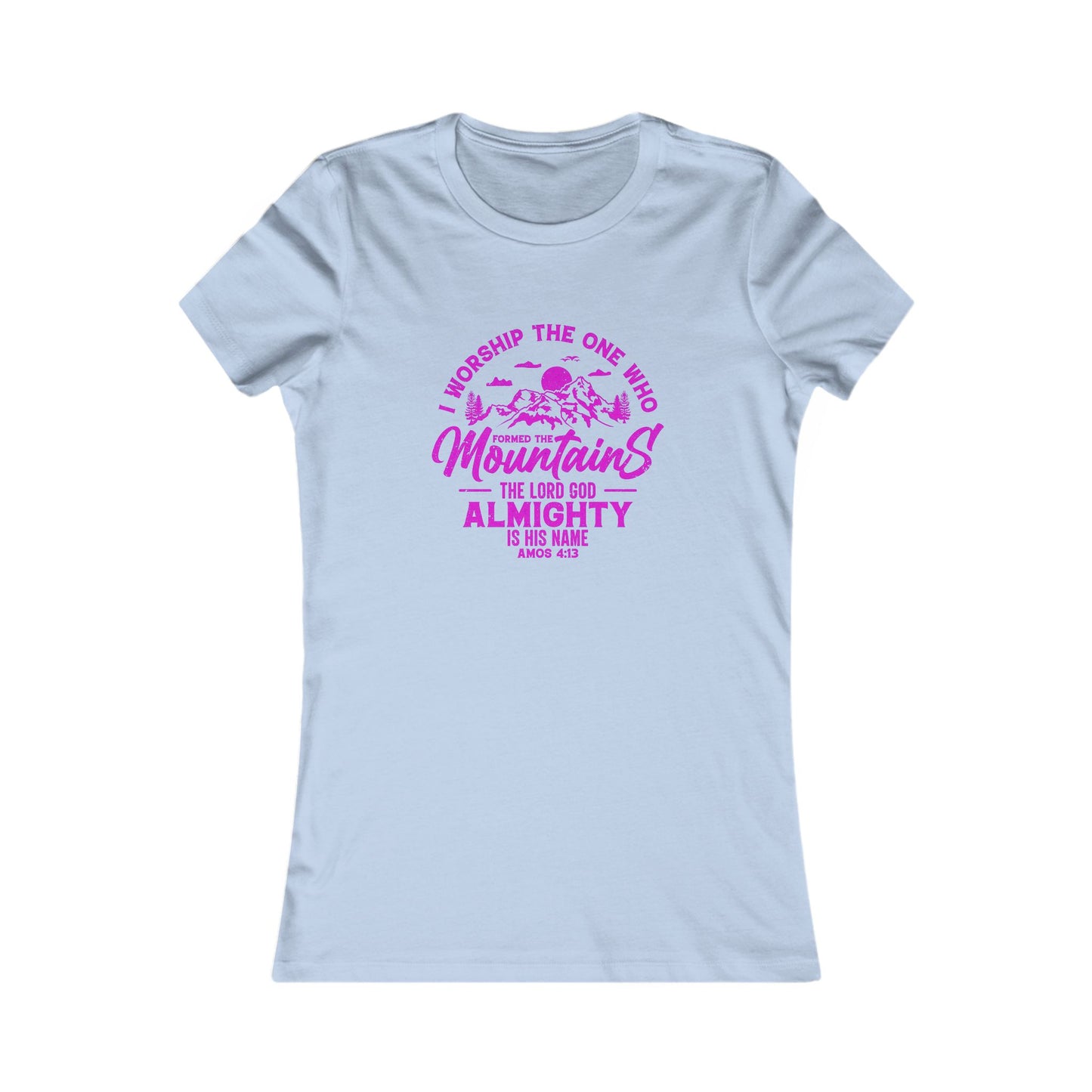 Mountains Women's Fitted Tshirt (Hot Pink Logo)