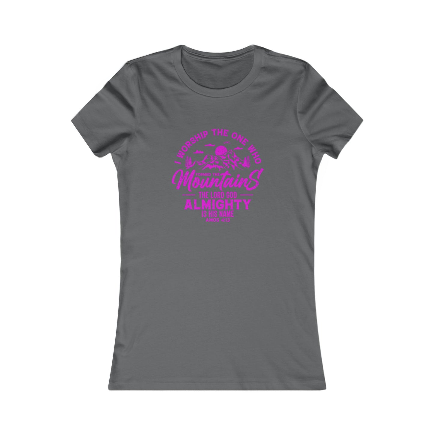 Mountains Women's Fitted Tshirt (Hot Pink Logo)