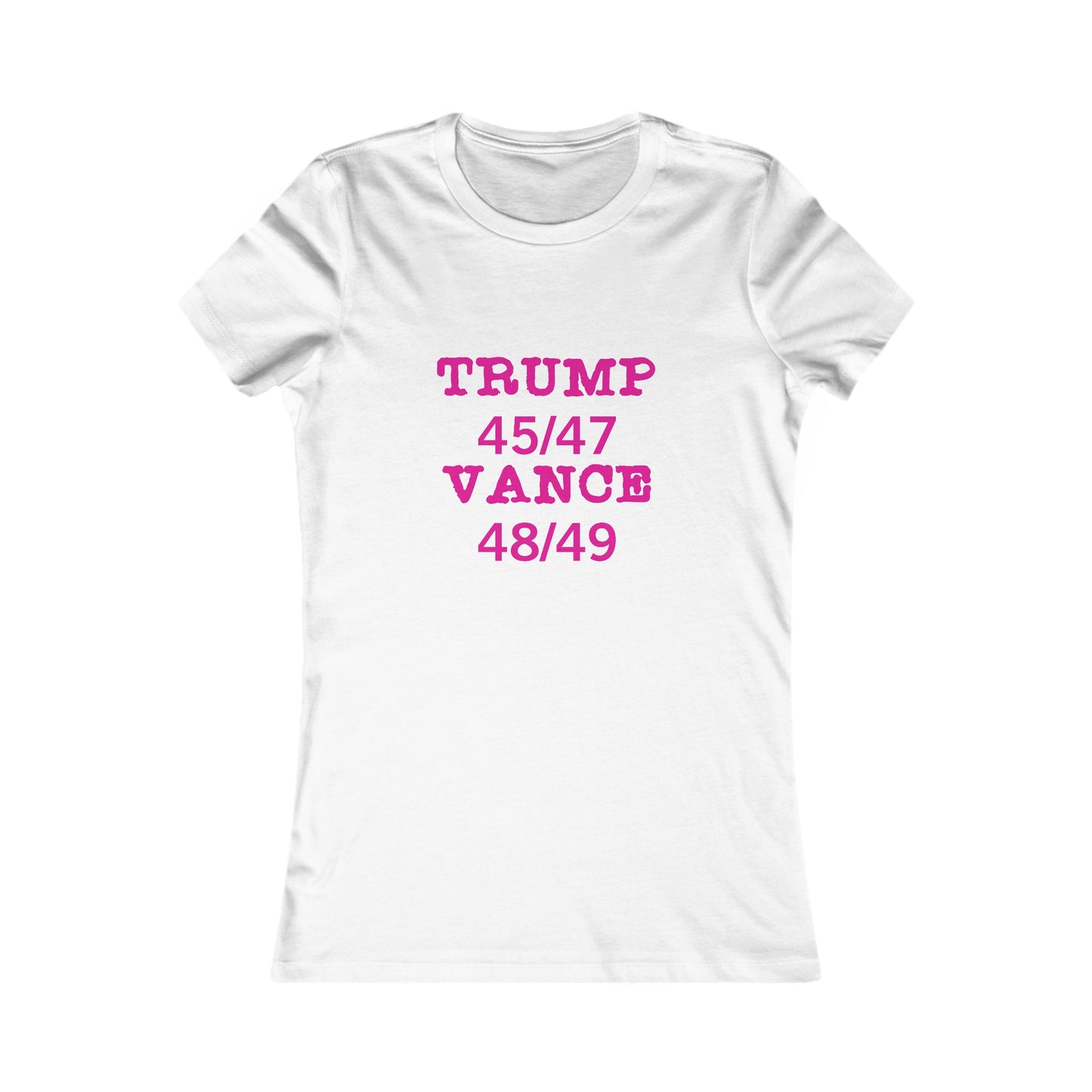 Trump/Vance Women's Fitted Tshirt (Hot Pink Logo) - Sweet Baby Jeez Teez