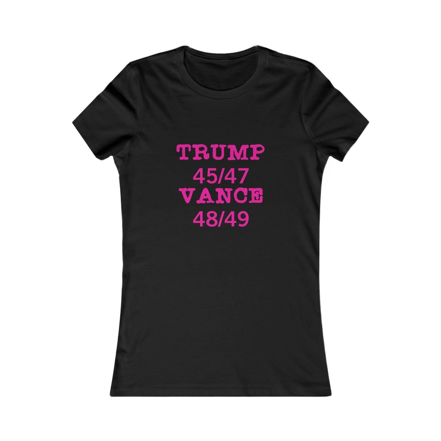 Trump/Vance Women's Fitted Tshirt (Hot Pink Logo) - Sweet Baby Jeez Teez