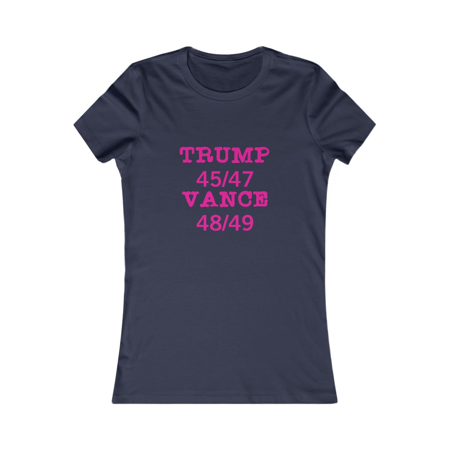 Trump/Vance Women's Fitted Tshirt (Hot Pink Logo) - Sweet Baby Jeez Teez