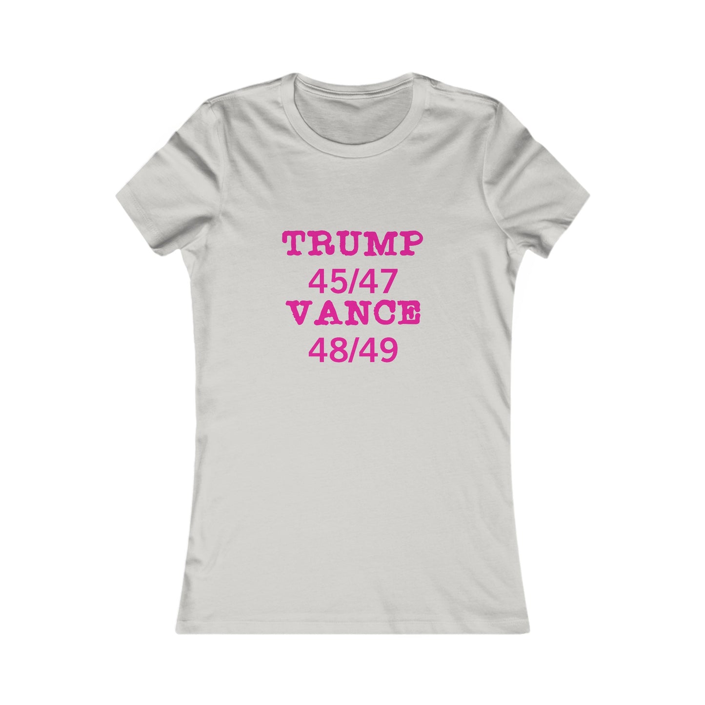 Trump/Vance Women's Fitted Tshirt (Hot Pink Logo) - Sweet Baby Jeez Teez