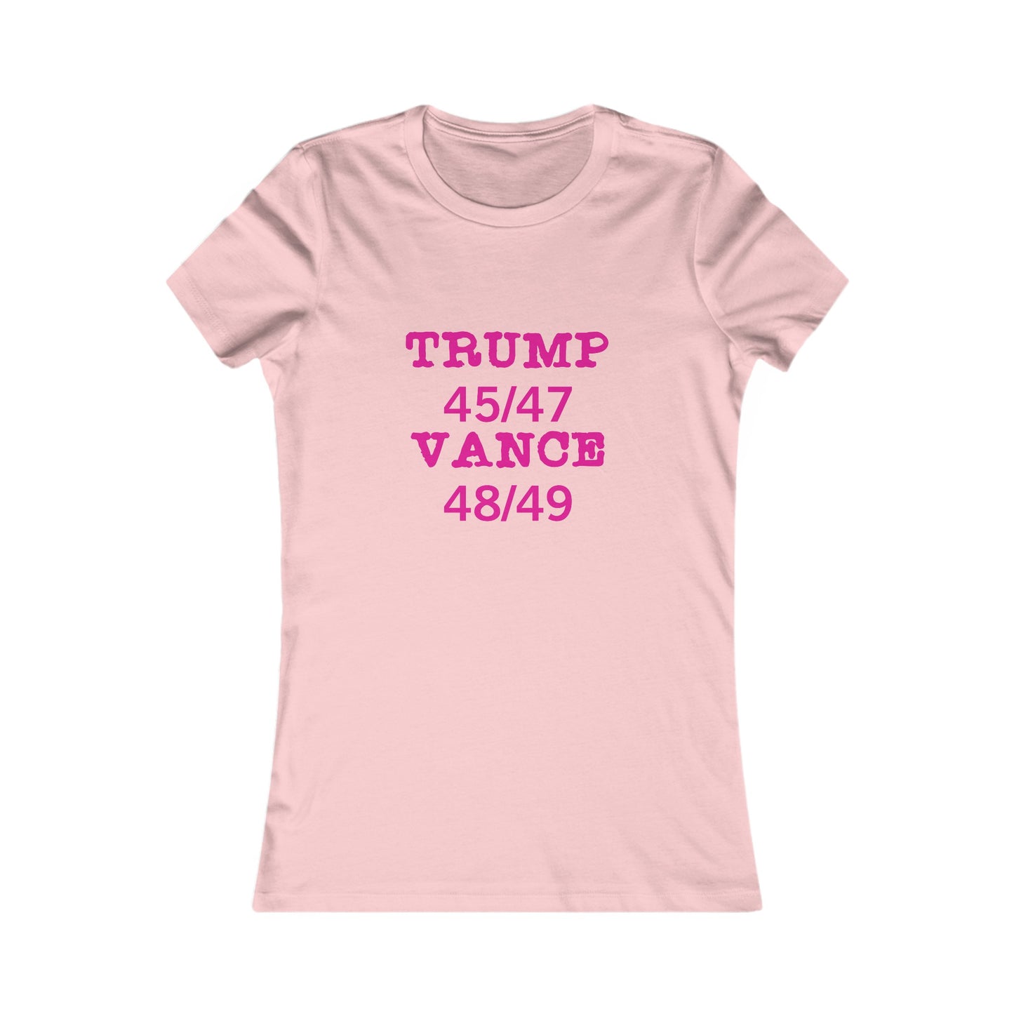 Trump/Vance Women's Fitted Tshirt (Hot Pink Logo) - Sweet Baby Jeez Teez