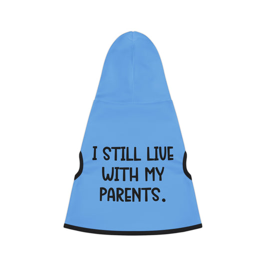 Live with Parents Pet Hoodie, Blue (Black Logo) - Sweet Baby Jeez Teez