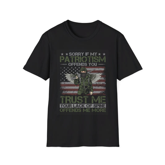 Offends You Men's Black Tshirt (Flag Logo) - Sweet Baby Jeez Teez