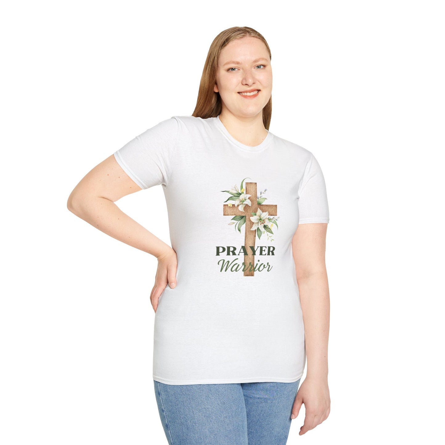 Prayer Warrior Women's Relaxed/Plus Tshirt (Lillies Logo)