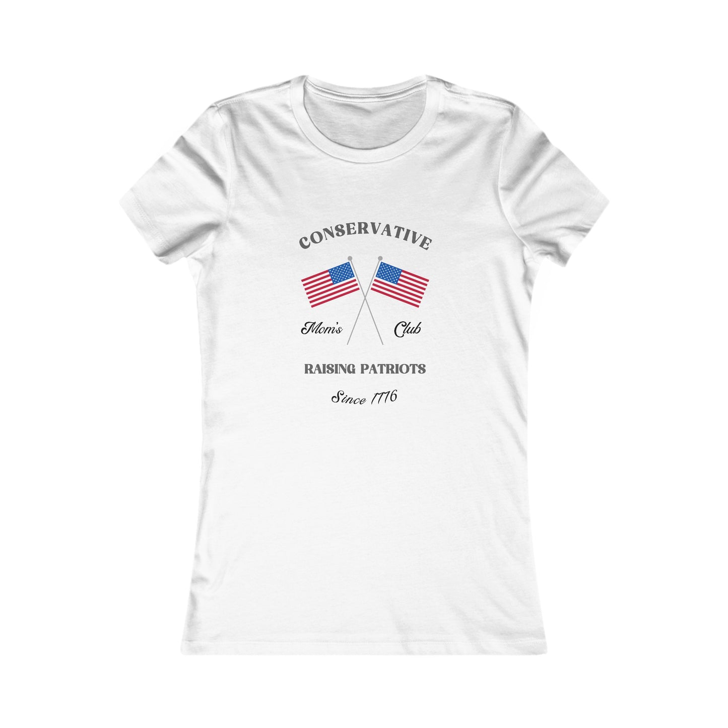 Mom's Club Women's Fitted Tshirt (Flag Logo) - Sweet Baby Jeez Teez