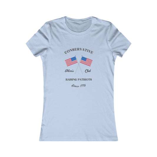 Mom's Club Women's Fitted Tshirt (Flag Logo) - Sweet Baby Jeez Teez