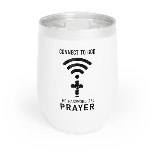 Connect to God Wine Tumbler (Black Logo) - Sweet Baby Jeez Teez