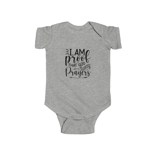 I am Proof Infant Fine Jersey Onesie (Black Logo)