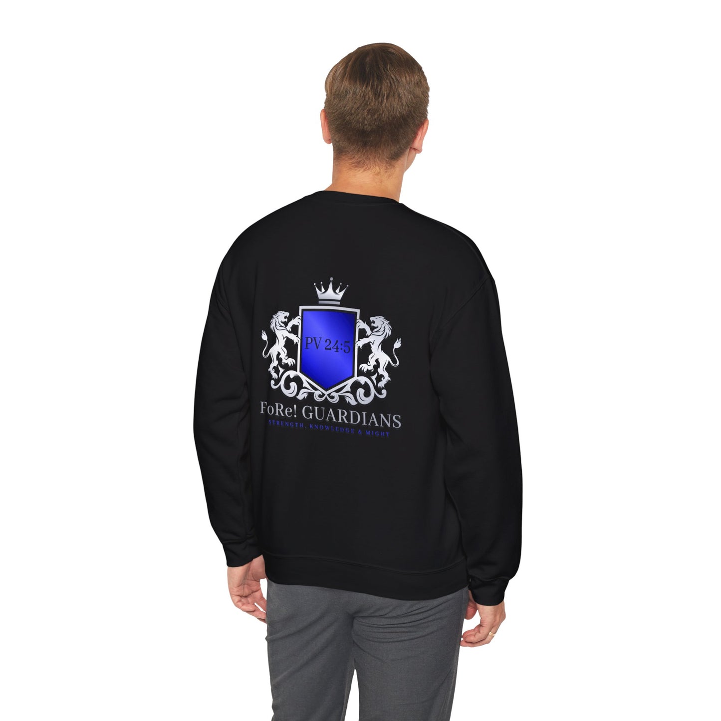 FoRel GUARDIANS Unisex Crewneck Sweatshirt - Strength, Knowledge & Might (Back Logo)