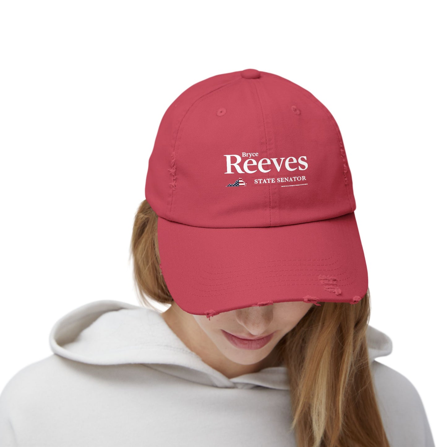 Senator Bryce Reeves Unisex Distressed Cap (White Logo) - Sweet Baby Jeez Teez