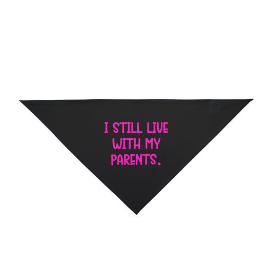 Live with Parents Pet Bandana, Black (Pink Logo) - Sweet Baby Jeez Teez