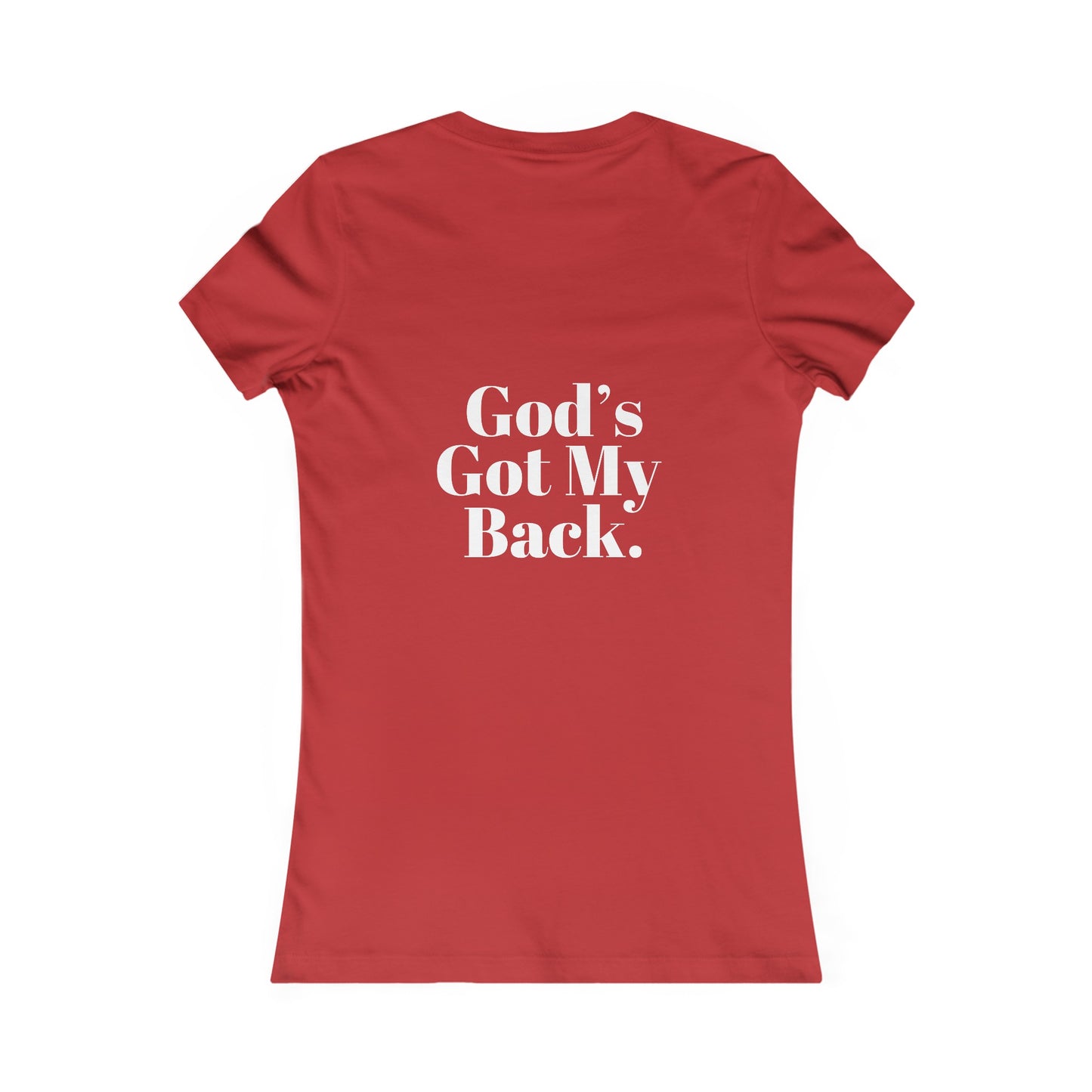 God's Got My Back Women's Fitted Tshirt (White Back Logo) - Sweet Baby Jeez Teez