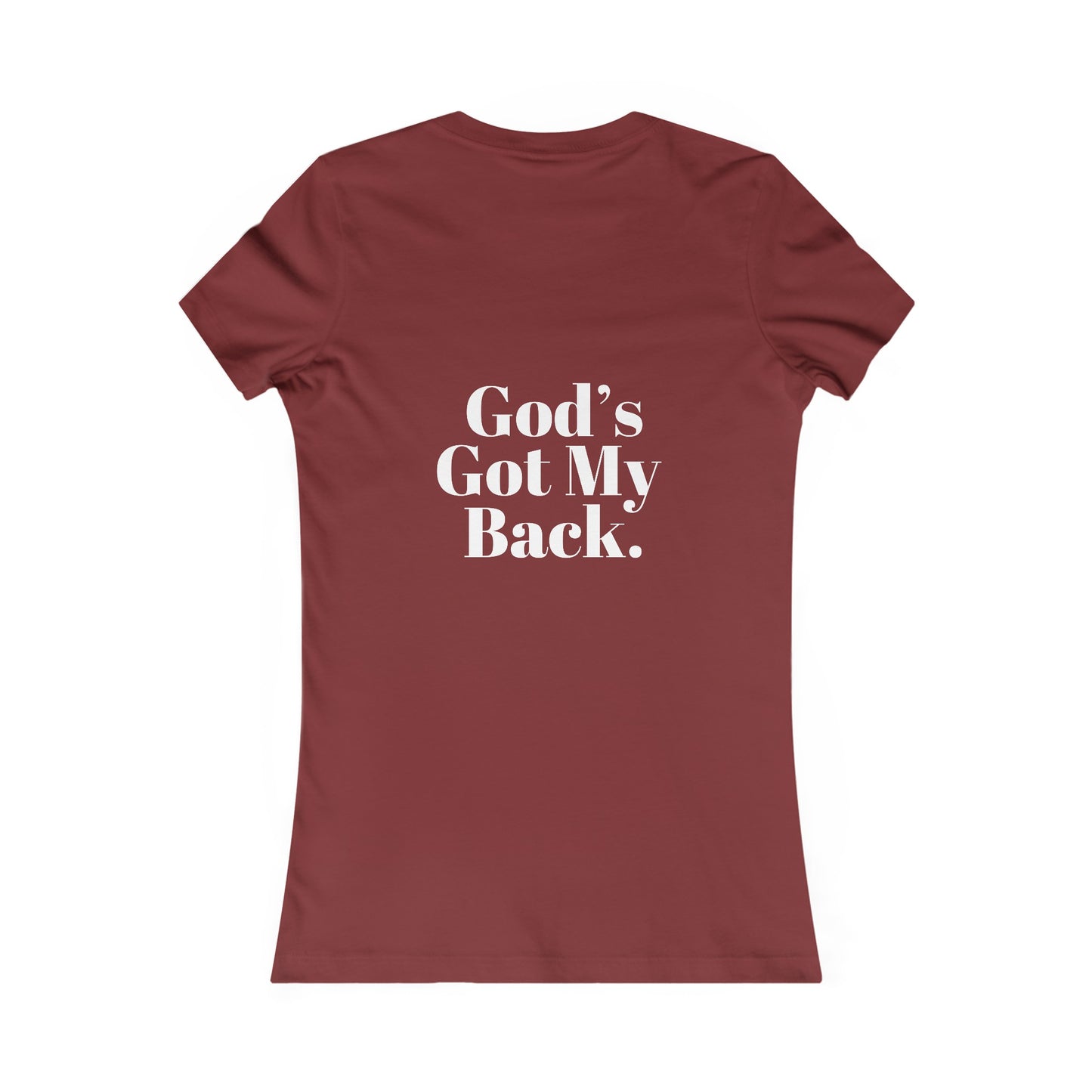 God's Got My Back Women's Fitted Tshirt (White Back Logo) - Sweet Baby Jeez Teez