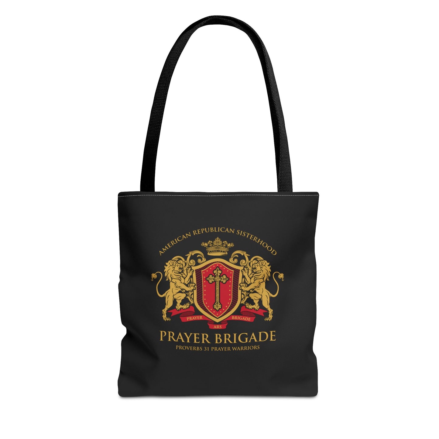 ARS Prayer Brigade Tote Bag (Black with Red/Gold Logo)