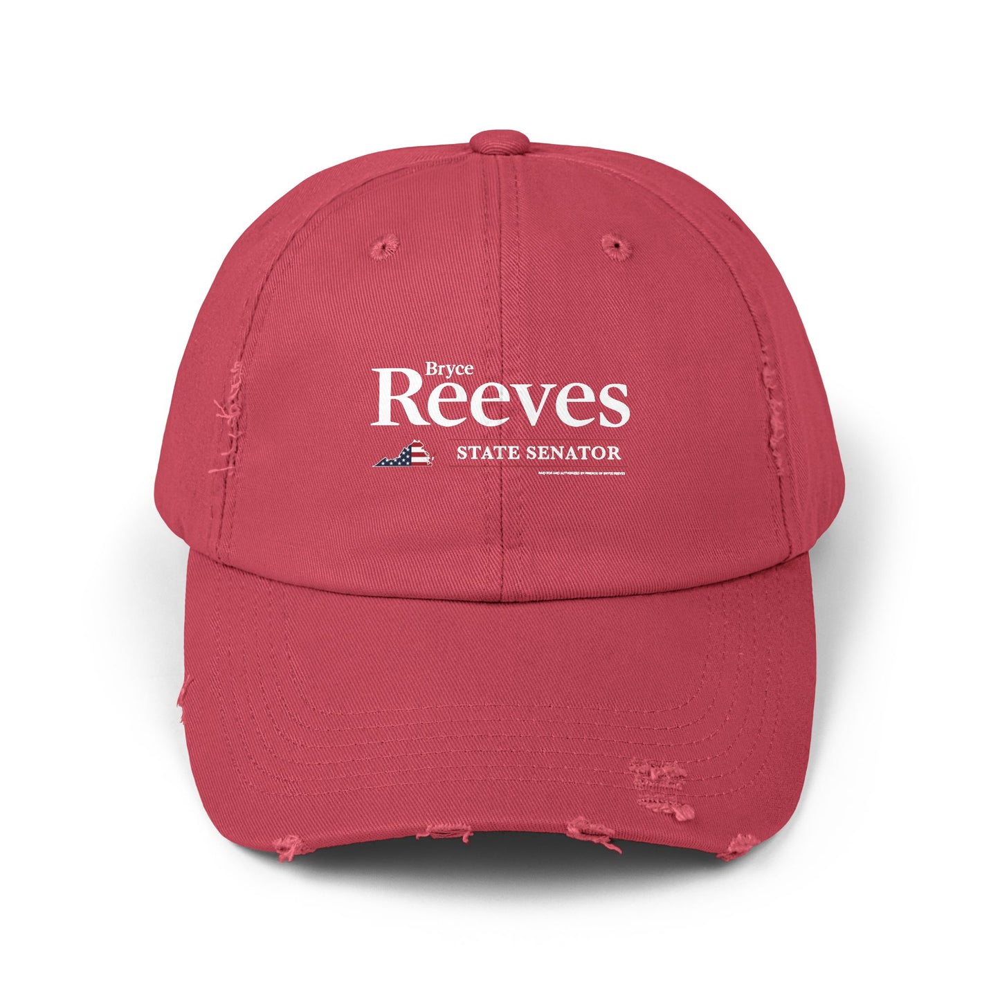 Senator Bryce Reeves Unisex Distressed Cap (White Logo) - Sweet Baby Jeez Teez