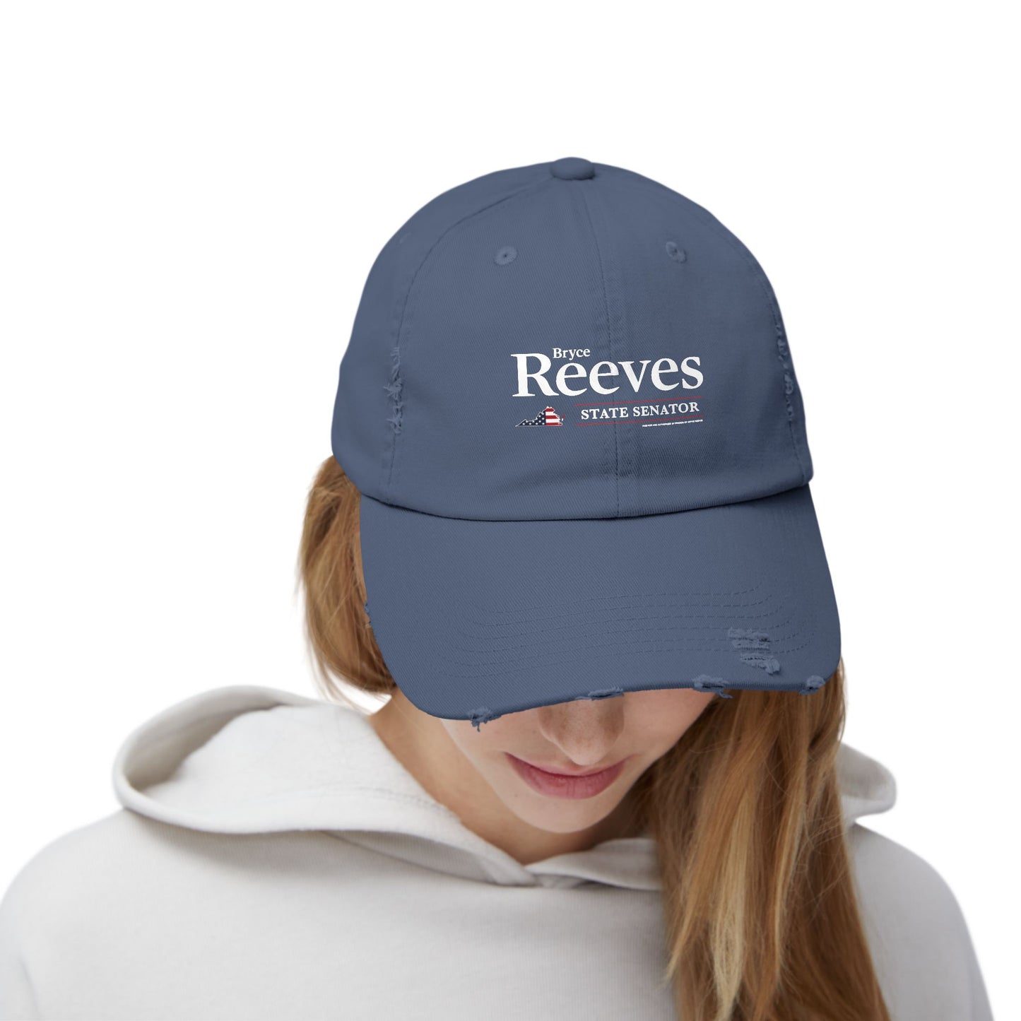 Senator Bryce Reeves Unisex Distressed Cap (White Logo) - Sweet Baby Jeez Teez