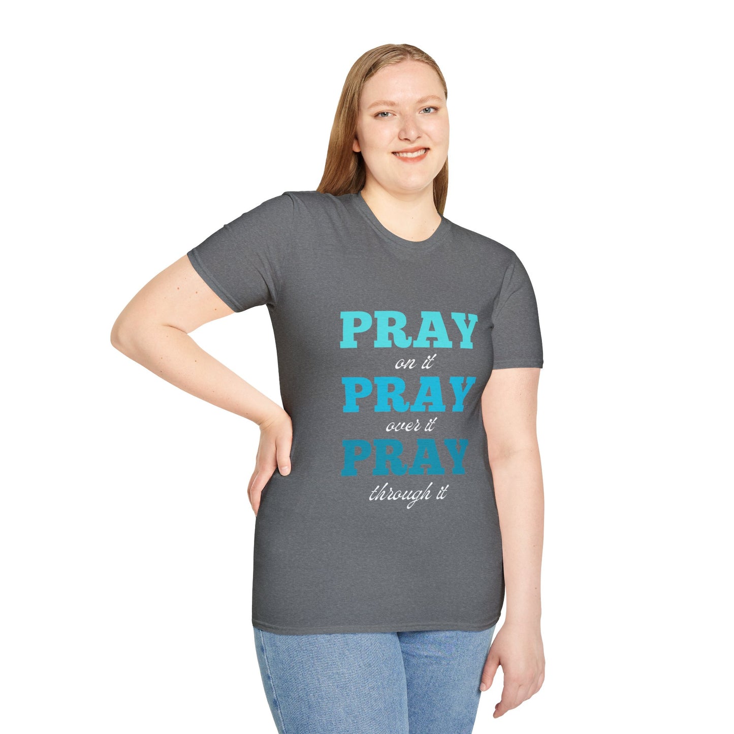 Pray On It Women's Relaxed/Plus Tshirt (Teals Logo) - Sweet Baby Jeez Teez