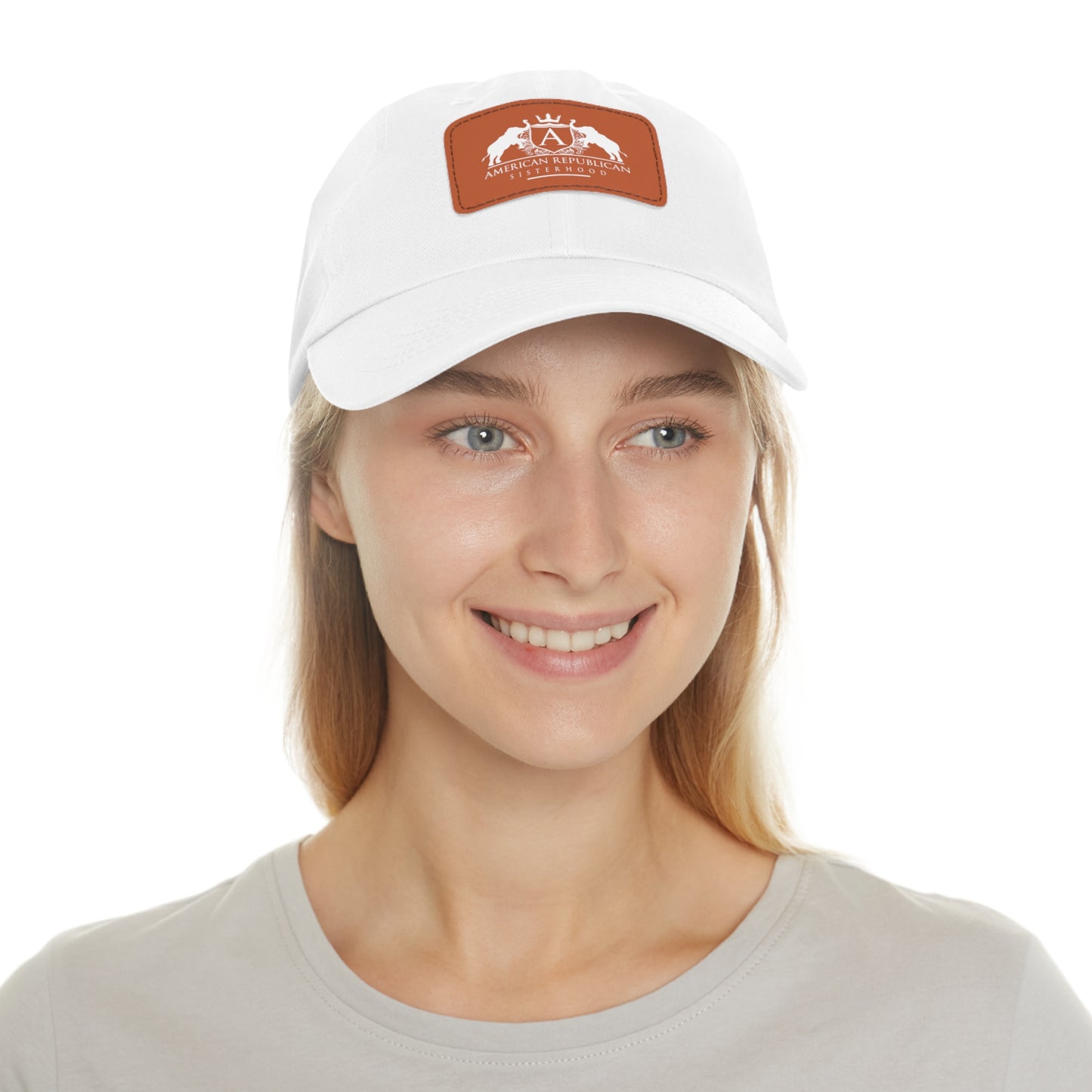 Women's Dad Hat with Leather Patch (ARS - White Logo) - Sweet Baby Jeez Teez