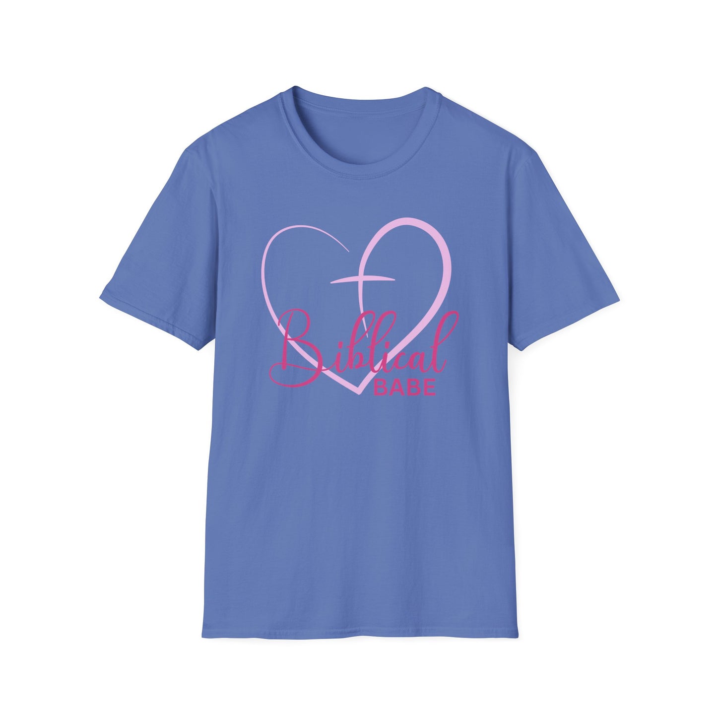 Biblical Babe Women's Relaxed/Plus Tshirt (Pink Heart Logo) - Sweet Baby Jeez Teez