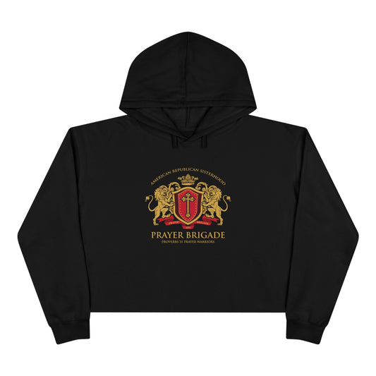 ARS Prayer Brigade Crop Hoodie (Gold/Red Logo)