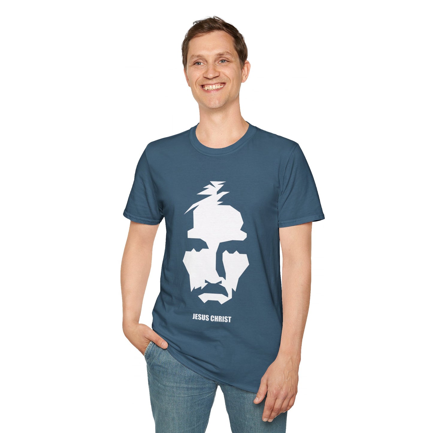 Jesus Portrait Men's Tshirt (Contemporary Logo)