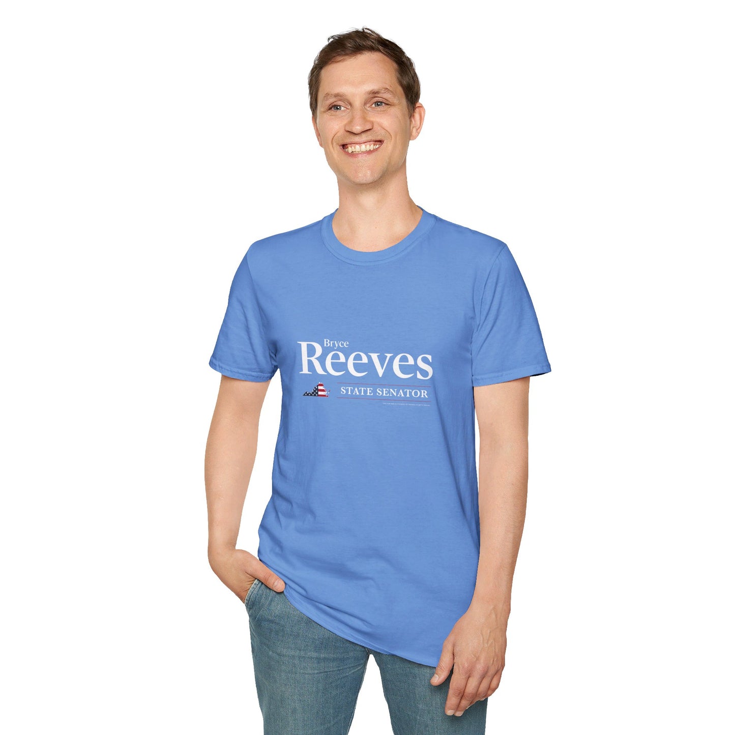 Senator Bryce Reeves Unisex Soft Tshirt (White Logo) - Sweet Baby Jeez Teez