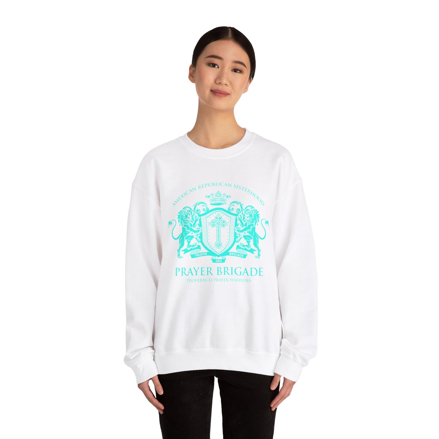 ARS Prayer Brigade Unisex Sweatshirt (Purple with Aqua Logo)