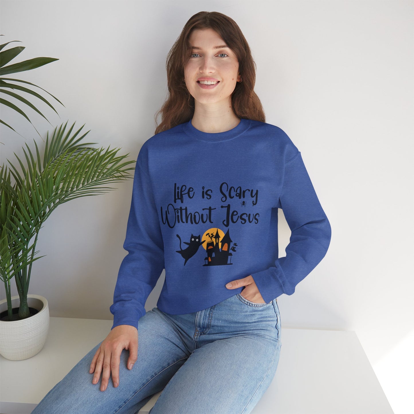 Life is Scary Women's Relaxed Sweatshirt - Sweet Baby Jeez Teez