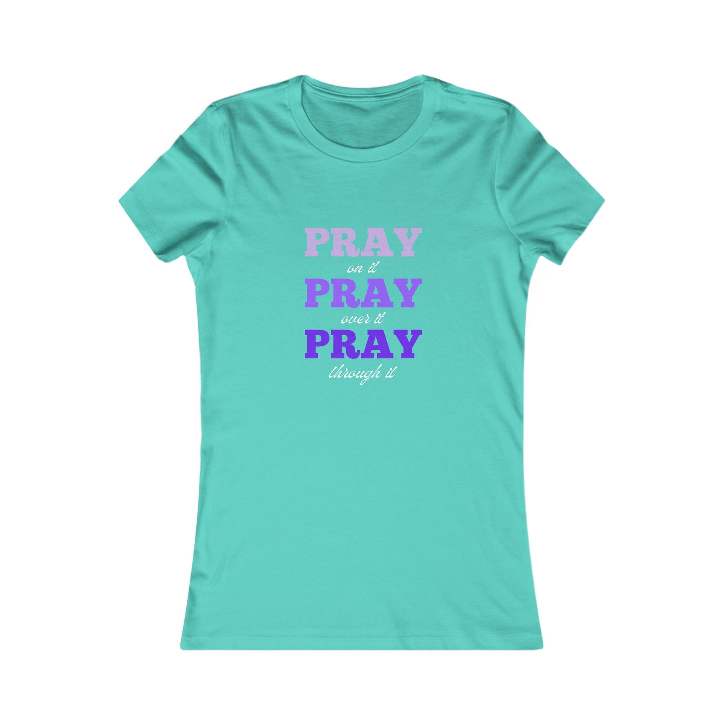 Pray On It Women's Fitted  Tshirt (Purples) - Sweet Baby Jeez Teez