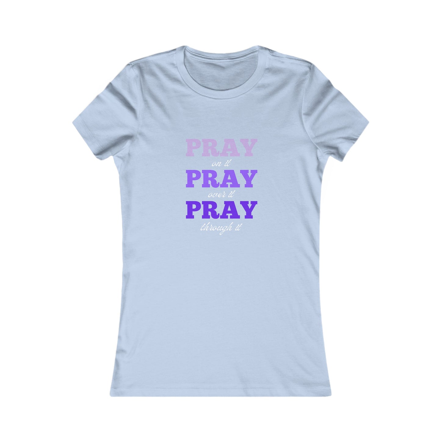 Pray On It Women's Fitted  Tshirt (Purples) - Sweet Baby Jeez Teez