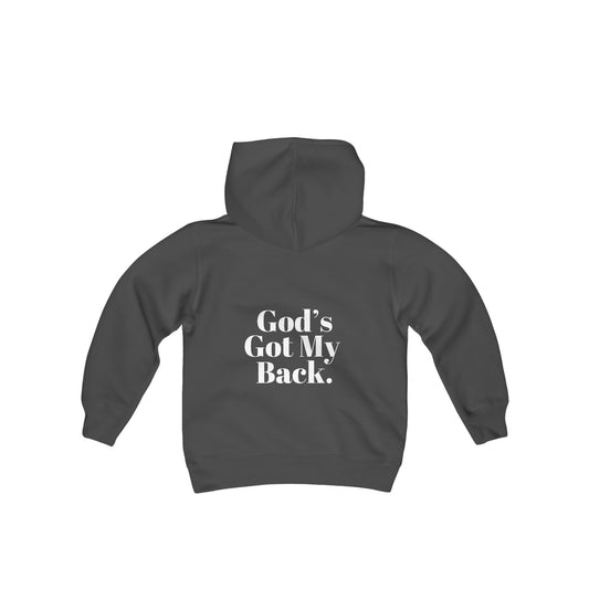 God's Got My Back Girls Hoodie (White logo)