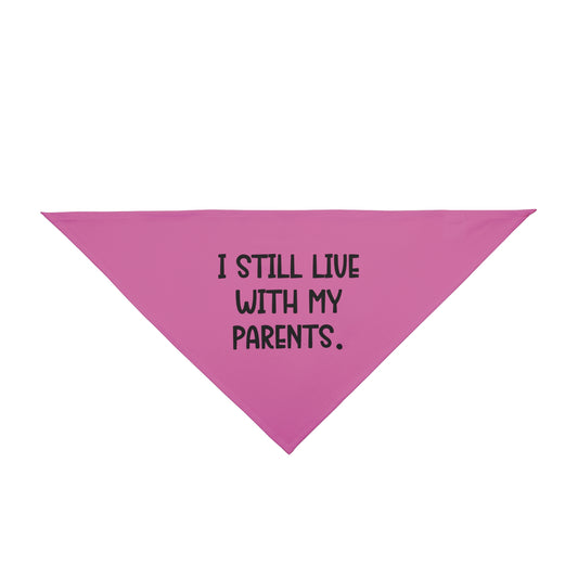 Live with Parents Pet Bandana, Pink (Black Logo)