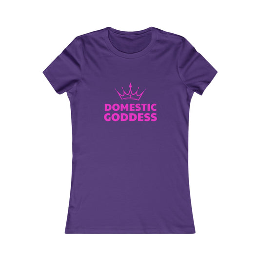 Domestic Goddess Women's Fitted Tshirt - Purple & Fuchsia