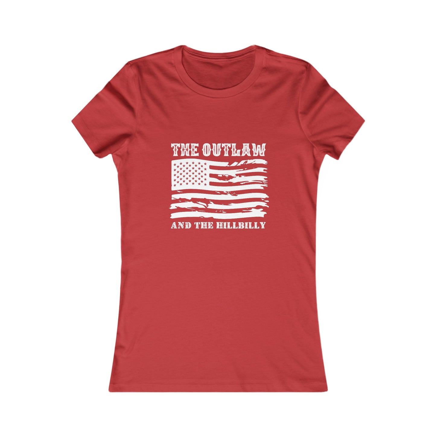 Outlaw Women's Fitted Tshirt (White Logo) - Sweet Baby Jeez Teez