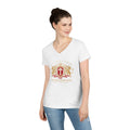 ARS Prayer Brigade Ladies' V-Neck T-Shirt (Red/Gold Logo)