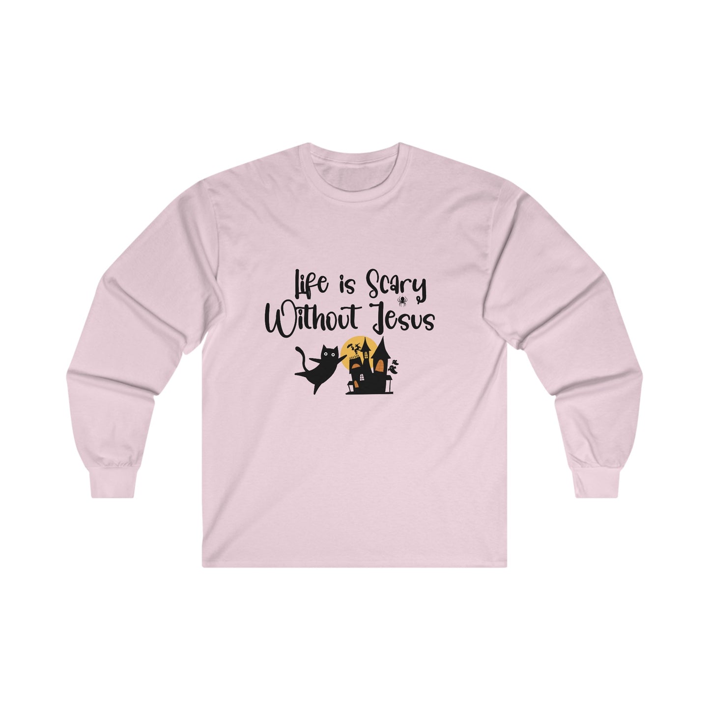 Life is Scary Women's Relaxed Long Sleeve Tshirt - Sweet Baby Jeez Teez