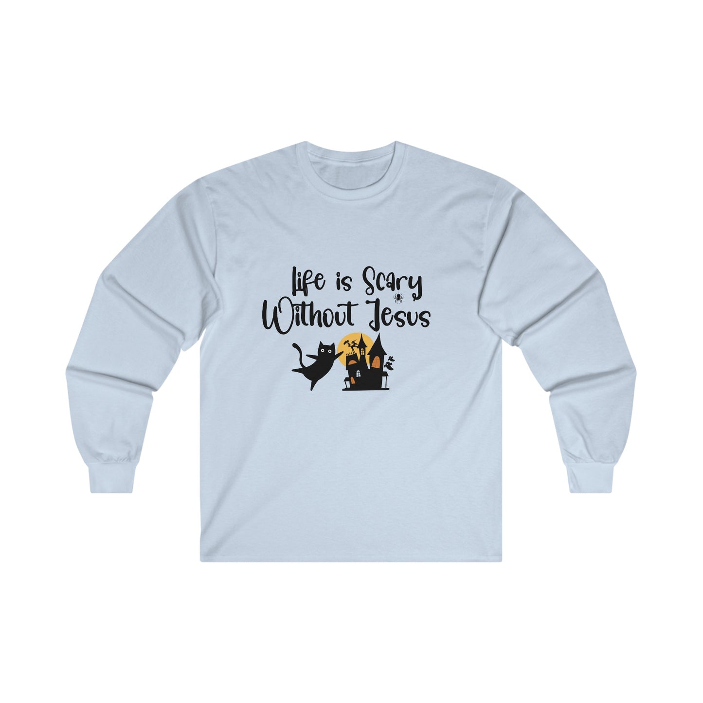 Life is Scary Women's Relaxed Long Sleeve Tshirt - Sweet Baby Jeez Teez