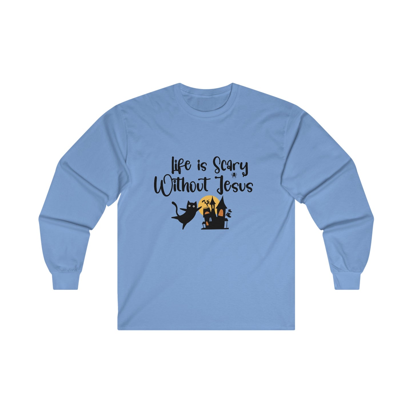 Life is Scary Women's Relaxed Long Sleeve Tshirt - Sweet Baby Jeez Teez