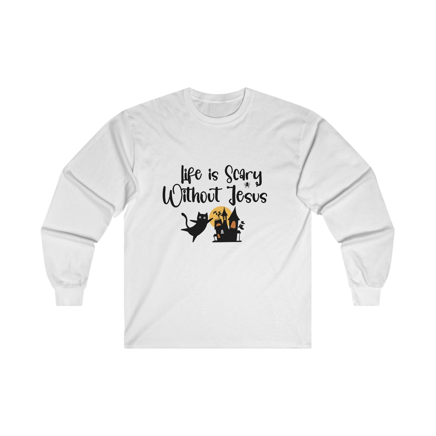 Life is Scary Women's Relaxed Long Sleeve Tshirt - Sweet Baby Jeez Teez