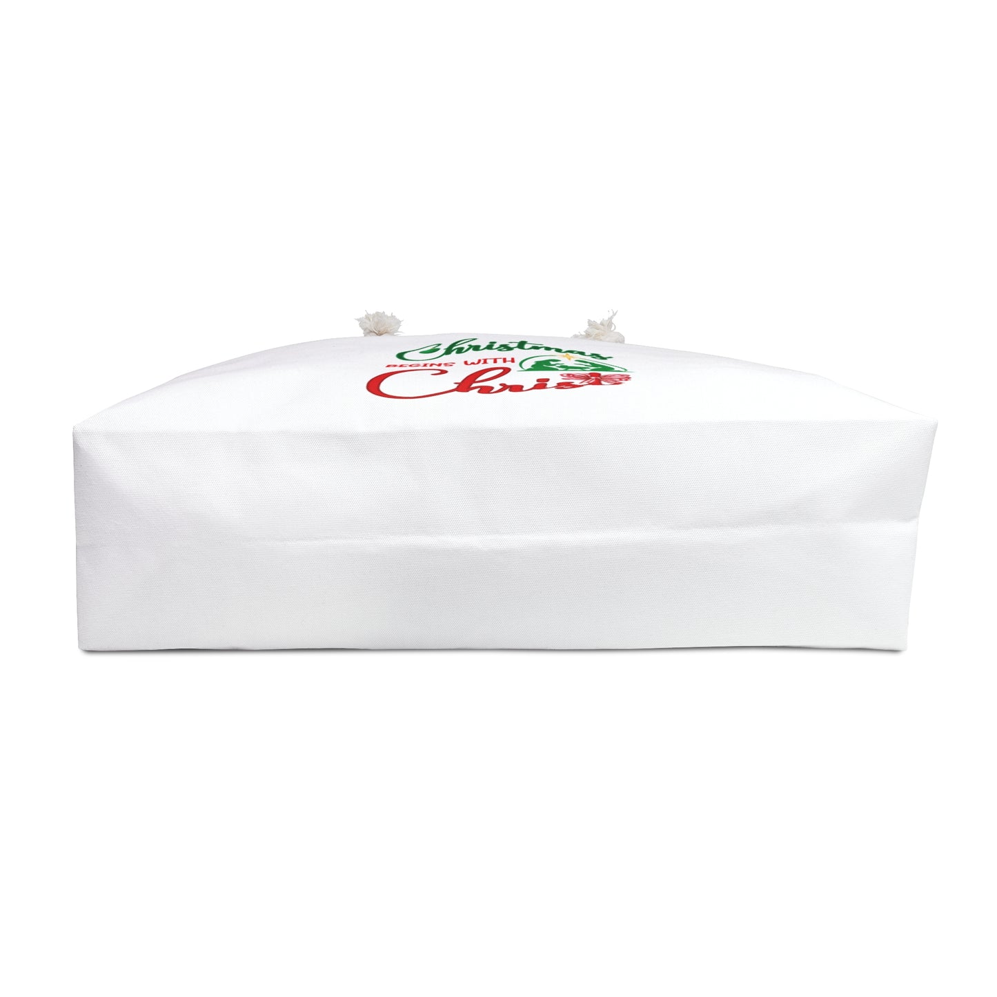 Christmas is for Christ White Weekender Bag (Red/Green Logo)