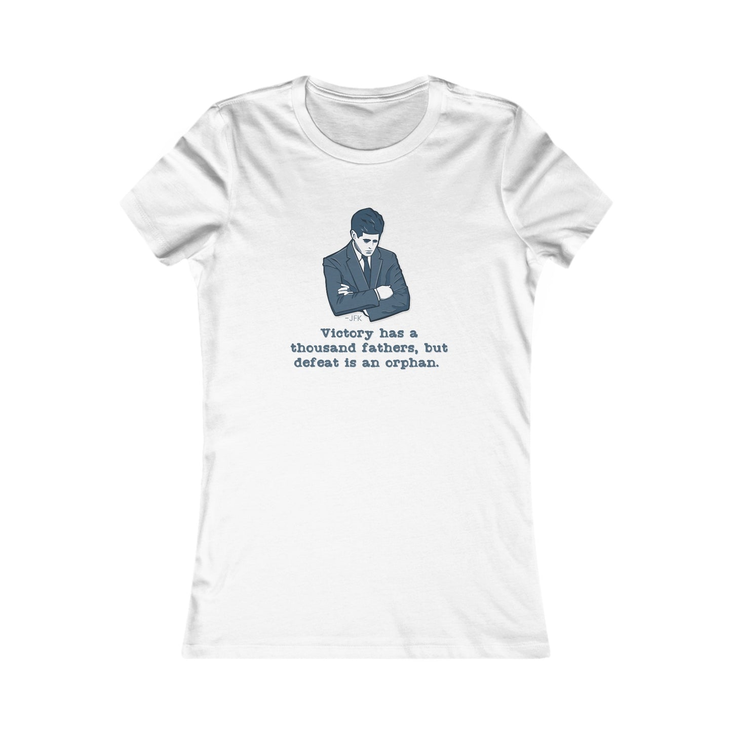 JFK Thousand Fathers Women's Fitted Tshirt (IW Blues Logo) - Sweet Baby Jeez Teez