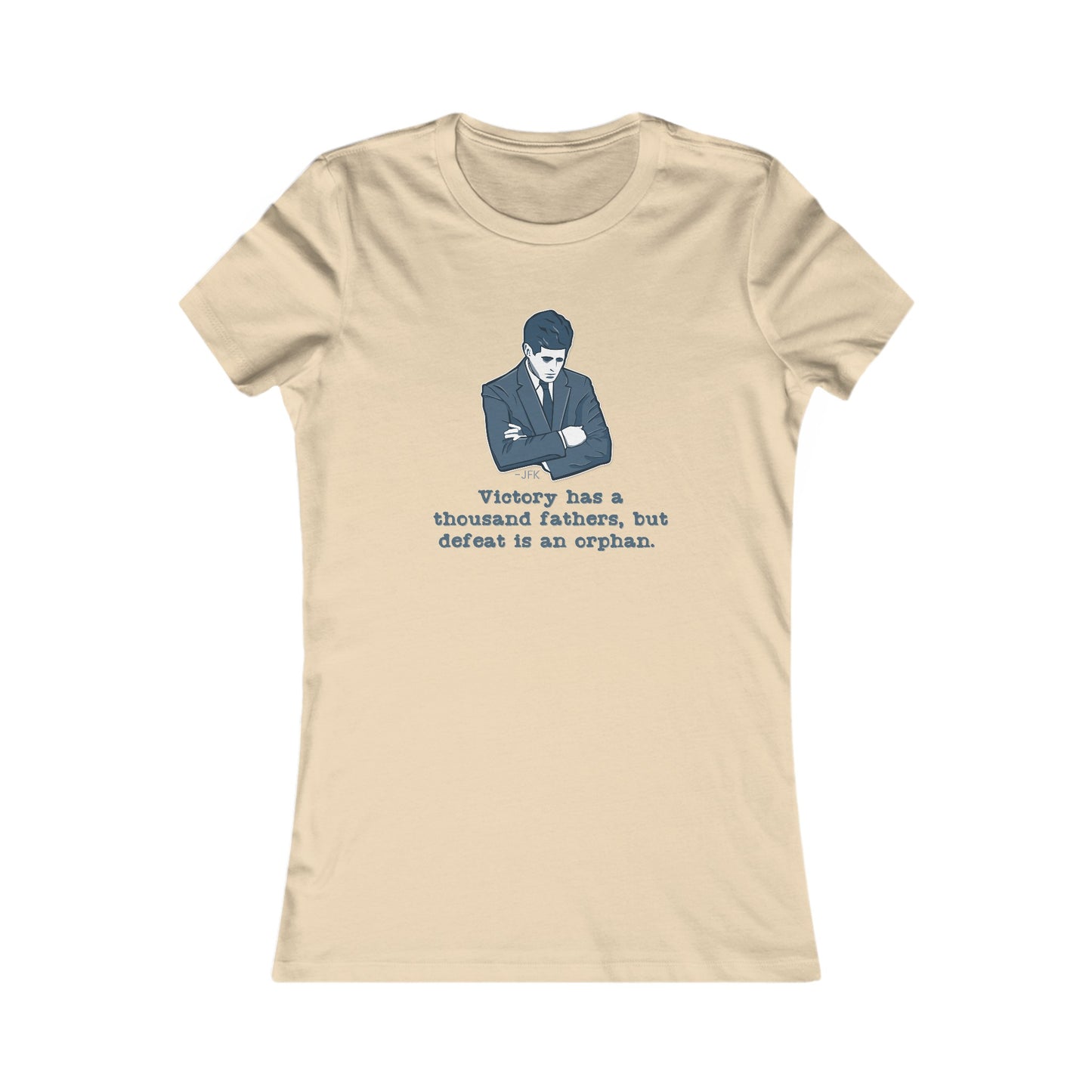 JFK Thousand Fathers Women's Fitted Tshirt (IW Blues Logo) - Sweet Baby Jeez Teez