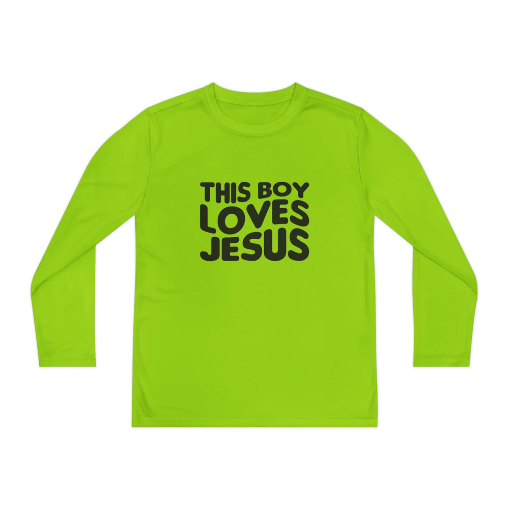 This Boy Loves Jesus Youth Long Sleeve Tshirt