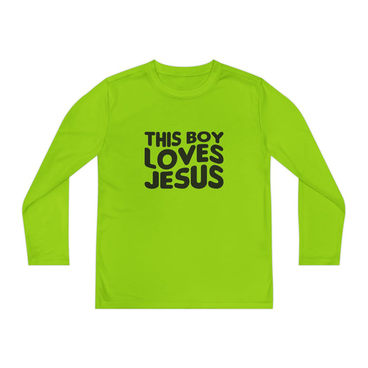 This Boy Loves Jesus Youth Long Sleeve Tshirt