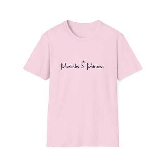 Proverbs 31 Princess Women's Relaxed/Plus Tshirt (Black Logo)