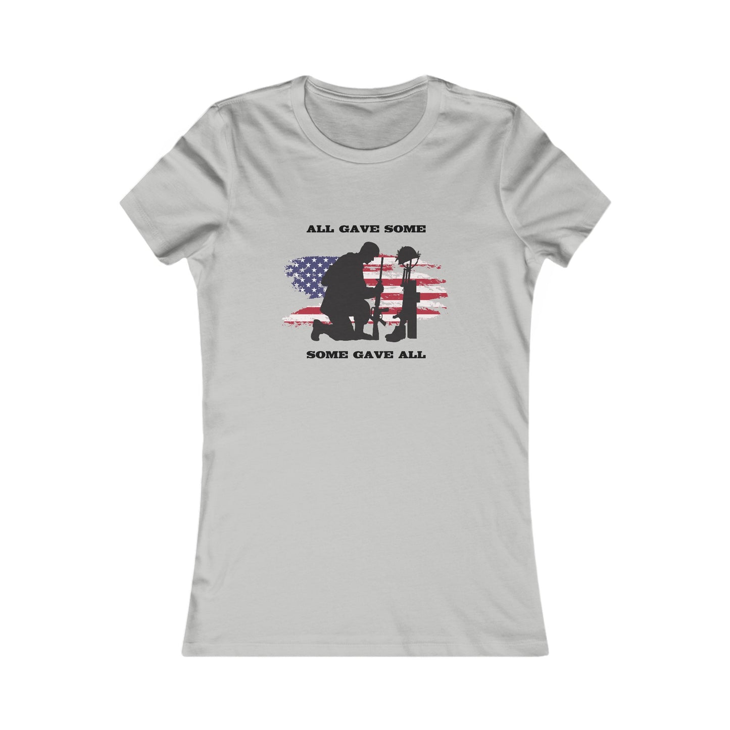 Some Gave All Women's Fitted Tshirt (MM Black Logo) - Sweet Baby Jeez Teez